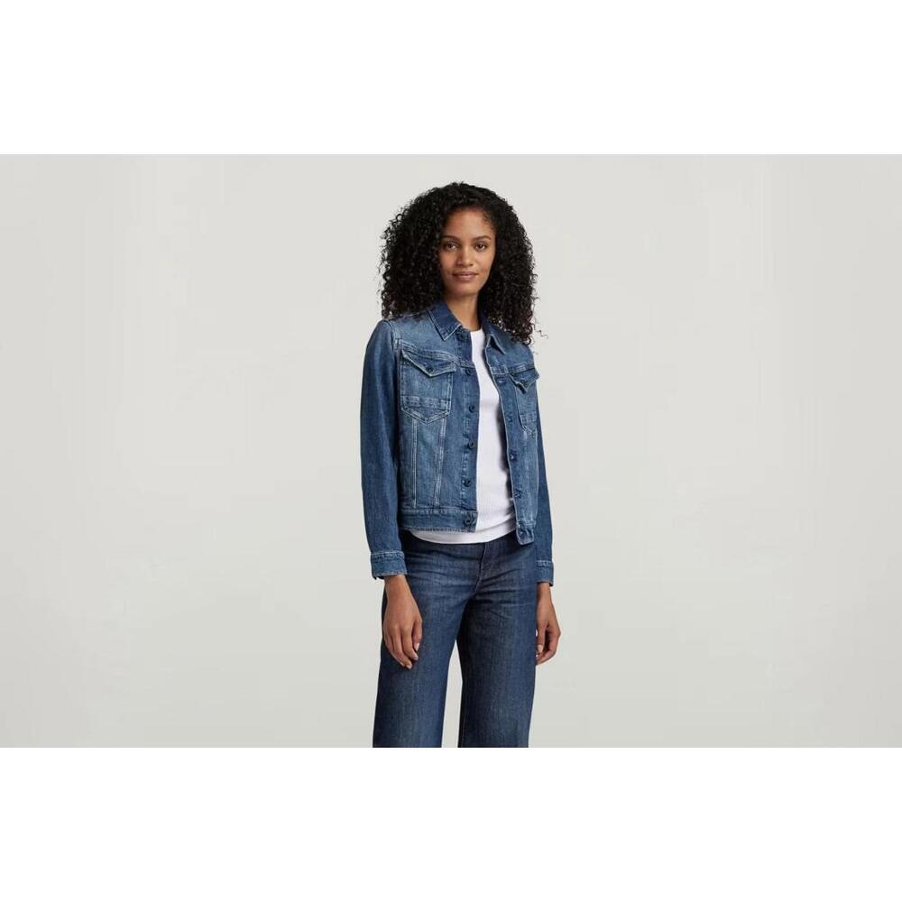 NWT G-Star RAW Arc 3D Denim Jacket Women’s Size Small Faded Santorini Stretch - Picture 1 of 9